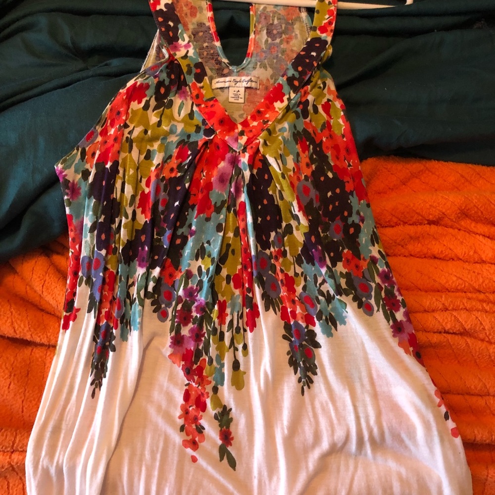 American eagle colorful flower tank top